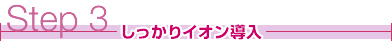 ステップ3しっかりイオン導入